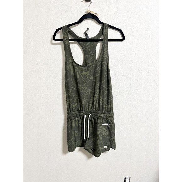 Vuori Womens Clementine Romper Racerback Oregano Rainforest Print Green Large - Picture 2 of 5